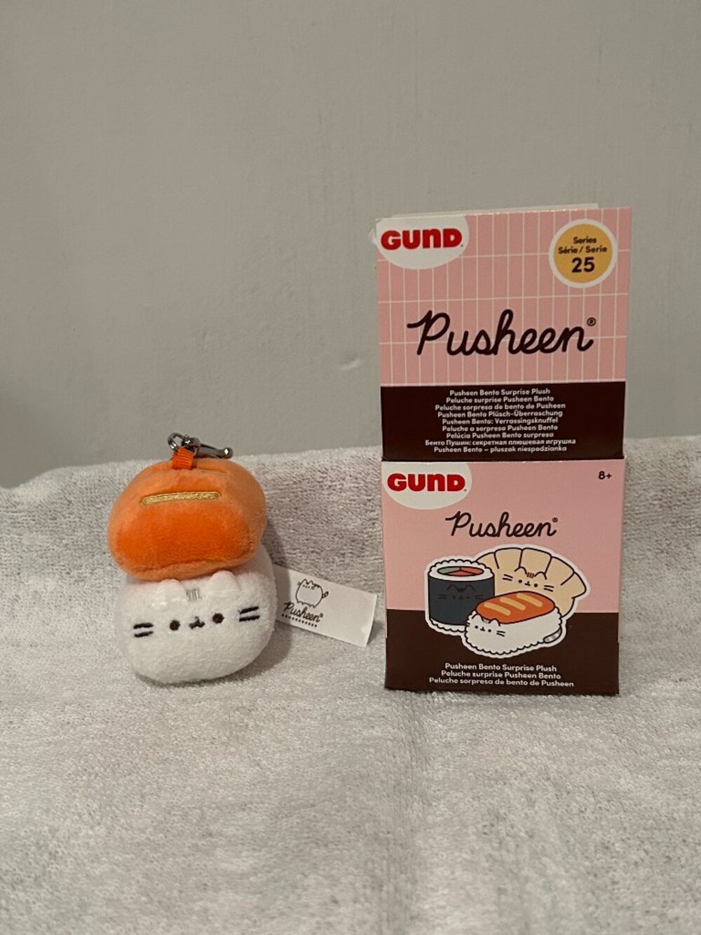 Pusheen Blind Box Surprise Plush- Bento Series 25 Salmon Nigiri Pusheen Keychain